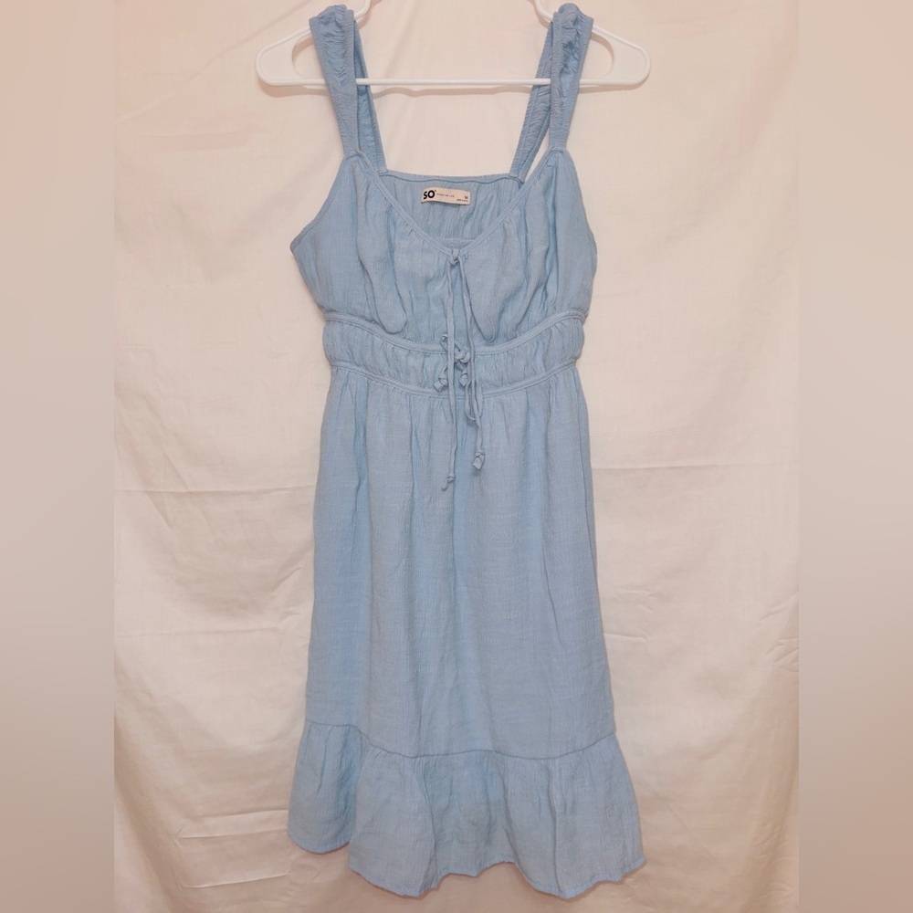 SO Peasant Dress Powder BLUE juniors size Medium - Picture 2 of 9